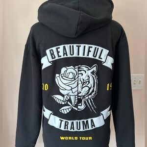 P!NK Beautiful Trauma World Tour - Black Graphic Zip-Up Hoodie